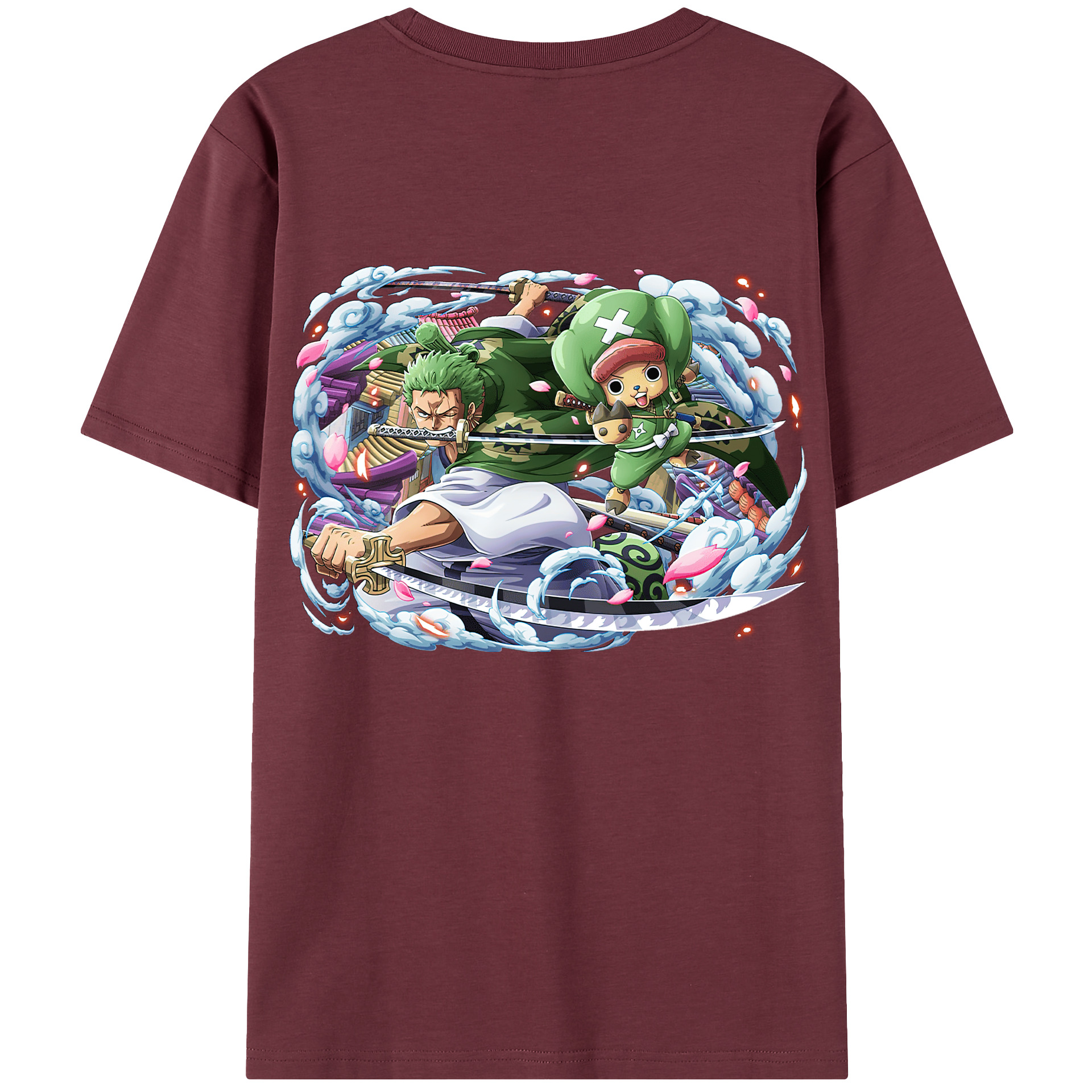 ワンピース ロロノア・ゾロ ONE PIECE Roronoa Zoro 綿100％半袖Tシャツ（背面プリント）